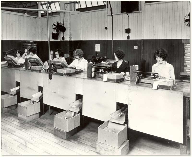 Women in the assembly test room.